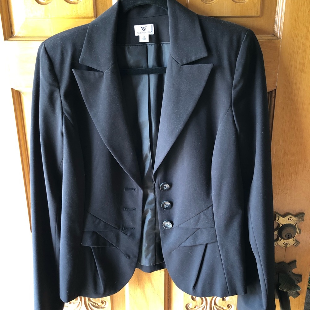 Black suit jacket and pencil skirt - size 8